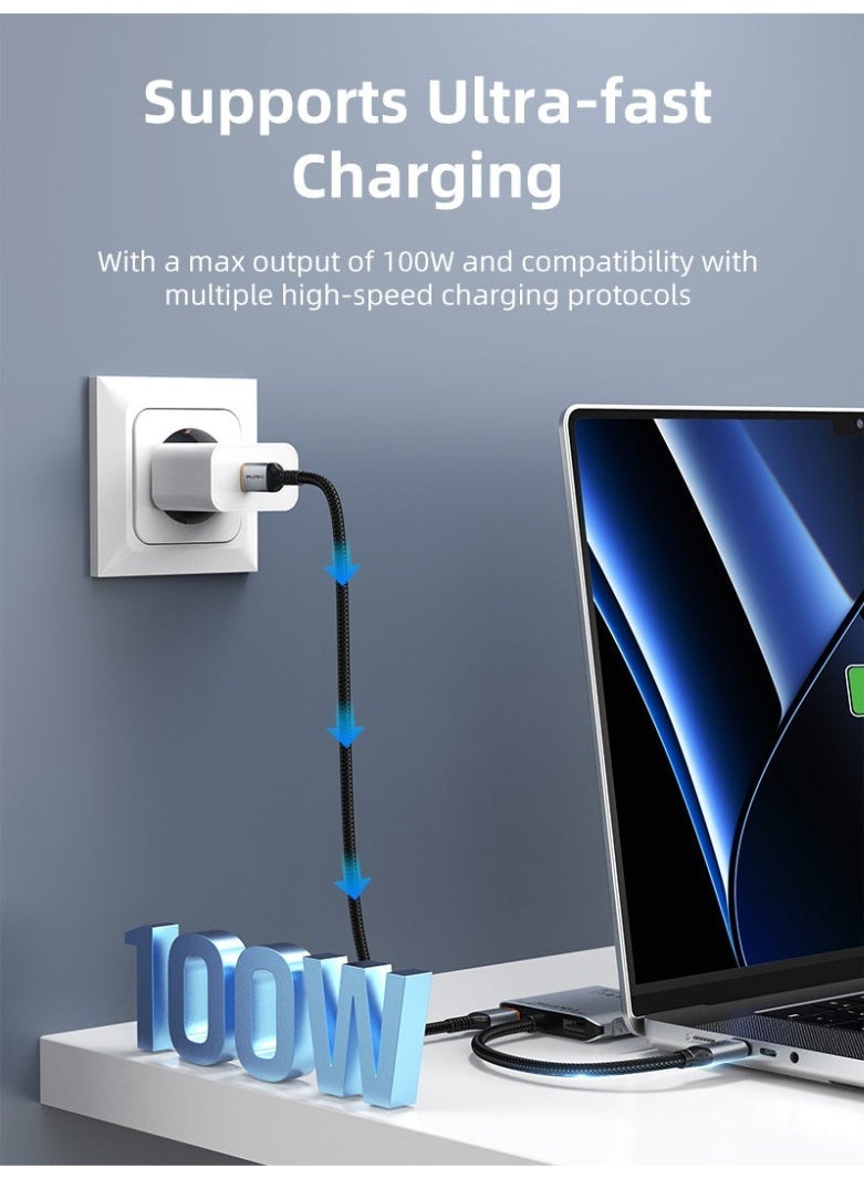 CABLETIME 8K 4 IN 1 USB C TO DUAL DP ADAPTER HUB COMPATIBLE WITH DELL XPS 13 15,LENOVO ,SUMSUNG CHROMEBOOK - Image 2
